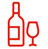 Icon of wine bottle and glass